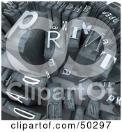 Royalty Free RF 3D Clipart Illustration Of A Mess Of Typesetting Blocks With BLOG On Top by Frank Boston