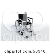 Royalty Free RF 3D Clipart Illustration Of A Black Wheelchair