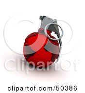 Royalty Free RF 3D Clipart Illustration Of A Red Grenade Of Earth Angle 2