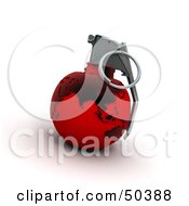 Royalty Free RF 3D Clipart Illustration Of A Red Grenade Of Earth Angle 1