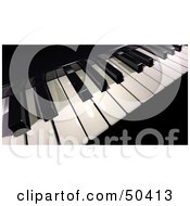 Royalty Free RF 3D Clipart Illustration Of A Musical Black And White Piano Keyboard