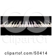 Royalty Free RF 3D Clipart Illustration Of A Shiny Black And White Piano Keyboard