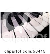 Royalty Free RF 3D Clipart Illustration Of A Shiny Piano Keyboard