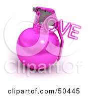 Royalty Free RF 3D Clipart Illustration Of An Explosive Love Grenade Version 4