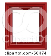 Royalty Free RF 3D Clipart Illustration Of A Red Picture Frame