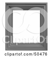 Royalty Free RF 3D Clipart Illustration Of A Silver Picture Frame