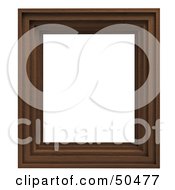 Royalty Free RF 3D Clipart Illustration Of A Wenge Picture Frame