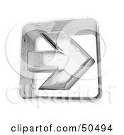 Royalty Free RF 3D Clipart Illustration Of A Clear Ice Arrow Pointing Right