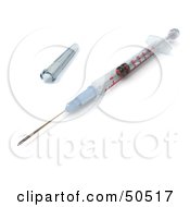 Royalty Free RF 3D Clipart Illustration Of A Medical Syringe Focus On The Needle by Frank Boston
