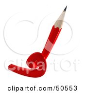 Royalty Free RF 3D Clipart Illustration Of A Twisted Red Lead Pencil