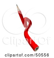 Royalty Free RF 3D Clipart Illustration Of A Red Twisty Lead Pencil