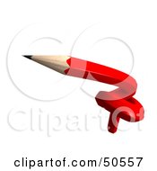 Royalty Free RF 3D Clipart Illustration Of A Knotted Red Pencil