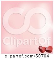 Royalty-Free (RF) Clipart Illustration of a Blotchy Pink Background With Two Red Hearts In The Lower Corner by MacX #COLLC50704-0098