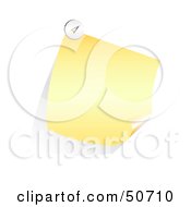 Royalty Free RF Clipart Illustration Of A Slanted And Curling Yellow Memo Note