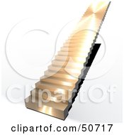 Royalty Free RF Clipart Illustration Of Gold 3d Stairs Leading Upwards To The Unknown
