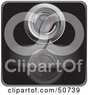 Royalty Free RF Clipart Illustration Of A Focused Lens Facing Front On A Reflective Black Surface