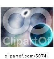 Royalty Free RF Clipart Illustration Of A Black Hole Using Suction To Draw A Blue Planet Closer