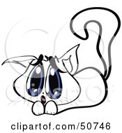 Royalty Free RF Clipart Illustration Of A Cute Kitty Cat Giving An Innocent Look With Its Big Blue Eyes