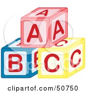 Poster, Art Print Of Pyramid Of Red Blue And Yellow Abc Blocks