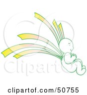 Poster, Art Print Of Green And Yellow Asian Angel