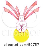 Pink Asian Angel Sitting On A Yellow Ball