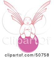 Pink Asian Angel On A Pink Ball