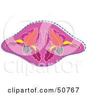 Royalty Free RF Clipart Illustration Of A Flower Design Outlined In Dashes Version 2