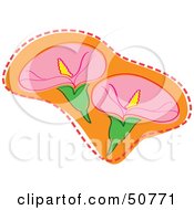 Royalty Free RF Clipart Illustration Of A Flower Design Outlined In Dashes Version 2