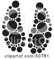 Royalty Free RF Clipart Illustration Of A Black And White Inkblot Moose Animal Paw Print