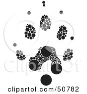 Black And White Inkblot Otter Animal Paw Print