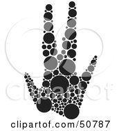 Royalty Free RF Clipart Illustration Of A Black And White Inkblot Armadillo Animal Paw Print