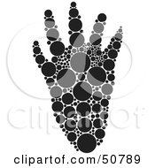Royalty Free RF Clipart Illustration Of A Black And White Inkblot Beaver Animal Paw Print