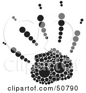 Royalty Free RF Clipart Illustration Of A Black And White Inkblot Muskrat Animal Paw Print