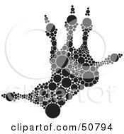 Royalty Free RF Clipart Illustration Of A Black And White Inkblot Opossum Animal Paw Print by Cherie Reve