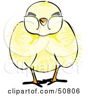 Poster, Art Print Of Fluffy Yellow Spring Chick - Version 3
