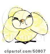 Poster, Art Print Of Fluffy Yellow Spring Chick - Version 4
