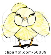 Poster, Art Print Of Fluffy Yellow Spring Chick - Version 1