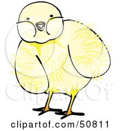 Poster, Art Print Of Fluffy Yellow Spring Chick - Version 6
