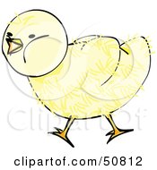 Royalty Free RF Clipart Illustration Of A Fluffy Yellow Spring Chick Version 5
