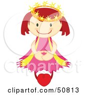 Poster, Art Print Of Happy Crowned Angel Floating On A Heart
