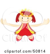 Poster, Art Print Of Happy Crowned Angel Holding Her Arms Out