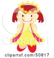 Poster, Art Print Of Happy Crowned Angel Holding Her Arms Behind Her Back
