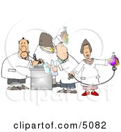 Male And Female Chemists Testing Chemicals In A Chemistry Lab Clipart by djart