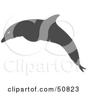 Royalty Free RF Clipart Illustration Of A Gray Leaping Dolphin Version 1 by Cherie Reve