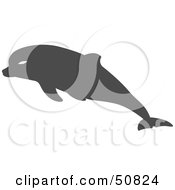 Royalty Free RF Clipart Illustration Of A Gray Leaping Dolphin Version 2
