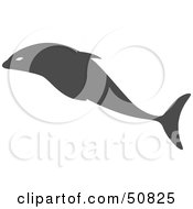 Royalty Free RF Clipart Illustration Of A Gray Leaping Dolphin Version 3