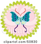 Poster, Art Print Of Decorative Butterfly Circle - Version 1