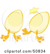 Poster, Art Print Of Two Chicken Eggs Bumping Into Each Other