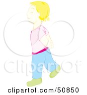 Royalty Free RF Clipart Illustration Of A Stubborn Blond Girl Walking Away With Her Head Held High by Cherie Reve
