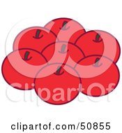Royalty Free RF Clipart Illustration Of A Group Of Fresh Picked Red Apples by Cherie Reve